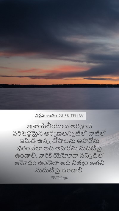 నిర్గమకాండం 28:38 TELIRV Bible Verse Image