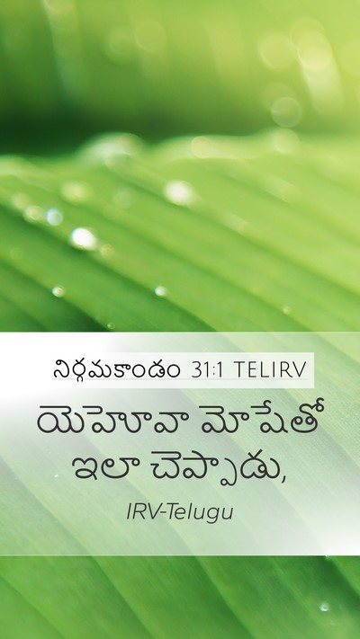 నిర్గమకాండం 31:1 TELIRV Bible Verse Image