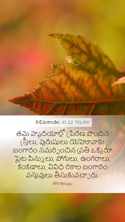 నిర్గమకాండం 35:22 TELIRV Mobile Phone Wallpaper - తమ హృదయాల్లో - Mobile Bible Verse Wallpaper