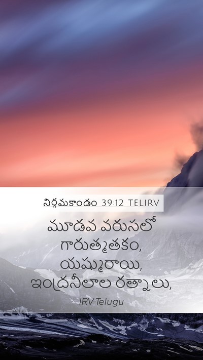 నిర్గమకాండం 39:12 TELIRV Mobile Phone Wallpaper - మూడవ వరుసలో - Mobile Bible Verse Wallpaper