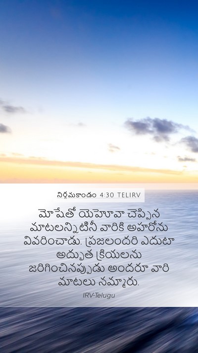 నిర్గమకాండం 4:30 TELIRV Bible Verse Image