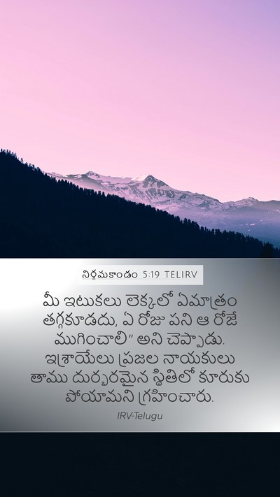 నిర్గమకాండం 5:19 TELIRV Bible Verse Image
