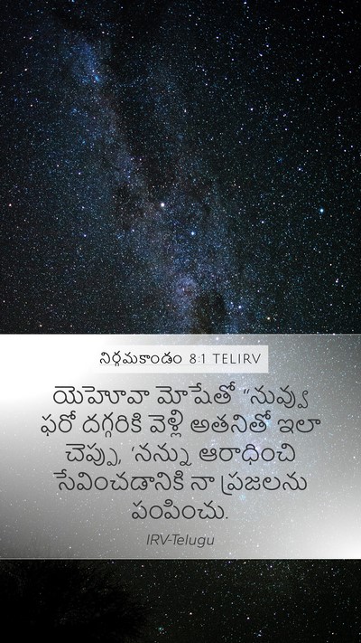 నిర్గమకాండం 8:1 TELIRV Mobile Phone Wallpaper - యెహోవా మోషేతో - Mobile Bible Verse Wallpaper