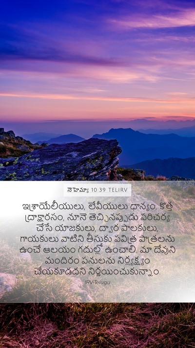 నెహెమ్యా 10:39 TELIRV Bible Verse Image