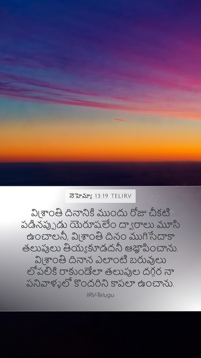 నెహెమ్యా 13:19 TELIRV Bible Verse Image
