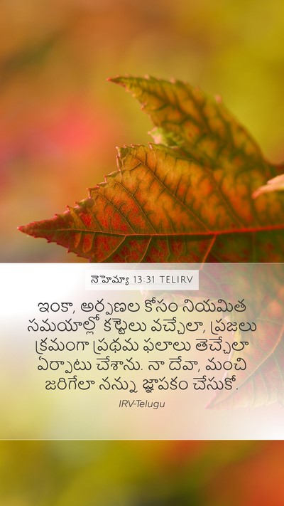 నెహెమ్యా 13:31 TELIRV Bible Verse Image
