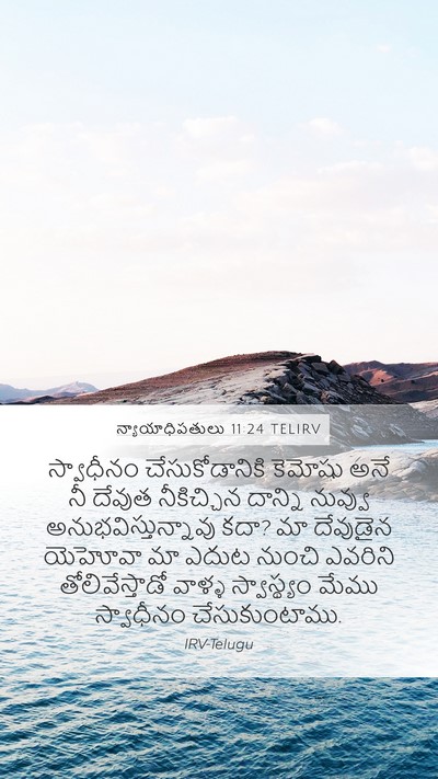 న్యాయాధిపతులు 11:24 TELIRV Mobile Phone Wallpaper - స్వాధీనం - Mobile Bible Verse Wallpaper
