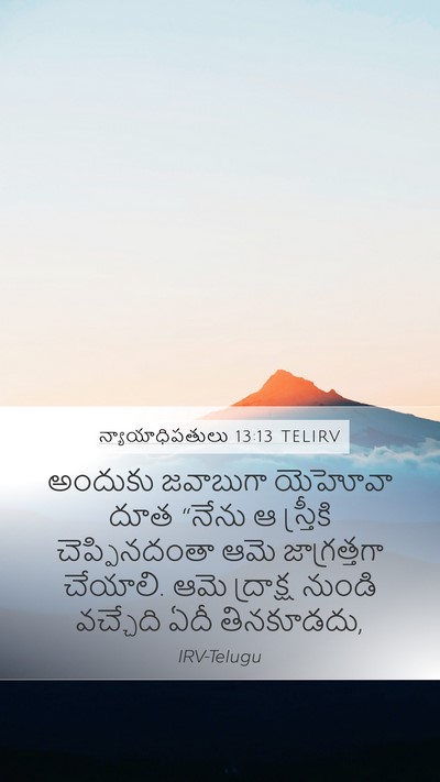 న్యాయాధిపతులు 13:13 TELIRV Mobile Phone Wallpaper - అందుకు జవాబుగా - Mobile Bible Verse Wallpaper
