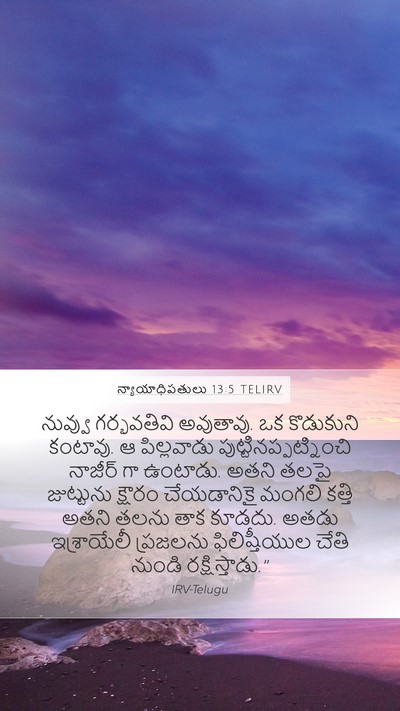 న్యాయాధిపతులు 13:5 TELIRV Mobile Phone Wallpaper - నువ్వు గర్భవతివి - Mobile Bible Verse Wallpaper