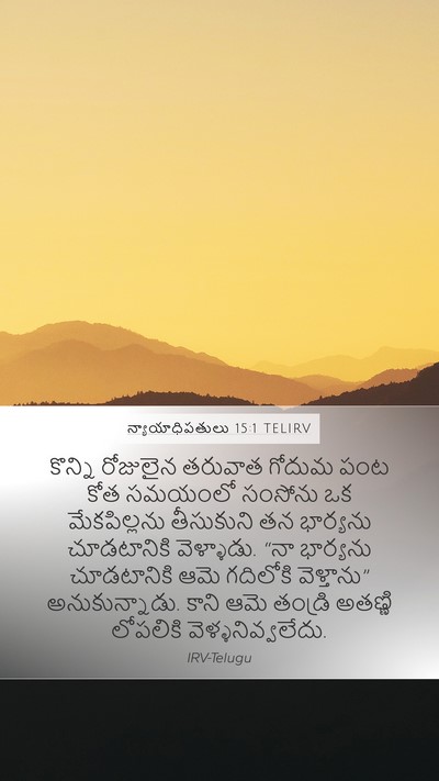న్యాయాధిపతులు 15:1 TELIRV Bible Verse Image