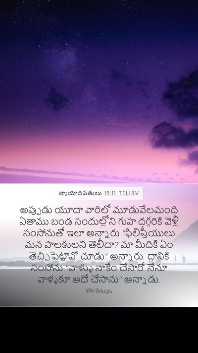 న్యాయాధిపతులు 15:11 TELIRV Mobile Phone Wallpaper - అప్పుడు యూదా - Mobile Bible Verse Wallpaper