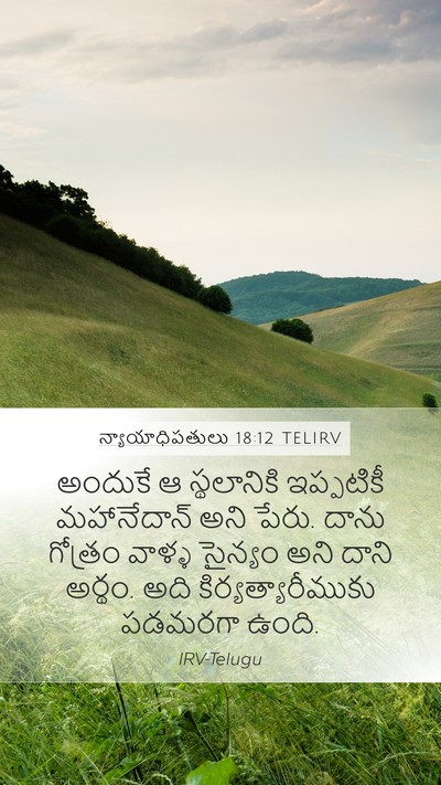 న్యాయాధిపతులు 18:12 TELIRV Bible Verse Image