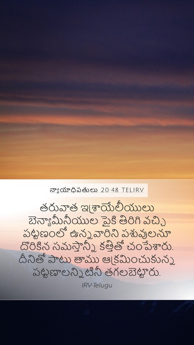 న్యాయాధిపతులు 20:48 TELIRV Mobile Phone Wallpaper - తరువాత - Mobile Bible Verse Wallpaper