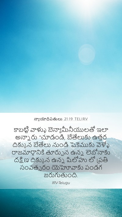 న్యాయాధిపతులు 21:19 TELIRV Mobile Phone Wallpaper - కాబట్టి వాళ్ళు - Mobile Bible Verse Wallpaper