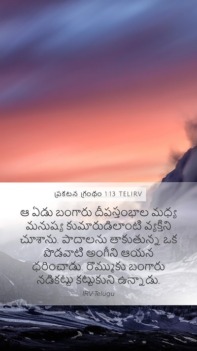 ప్రకటన గ్రంథం 1:13 TELIRV Bible Verse Image