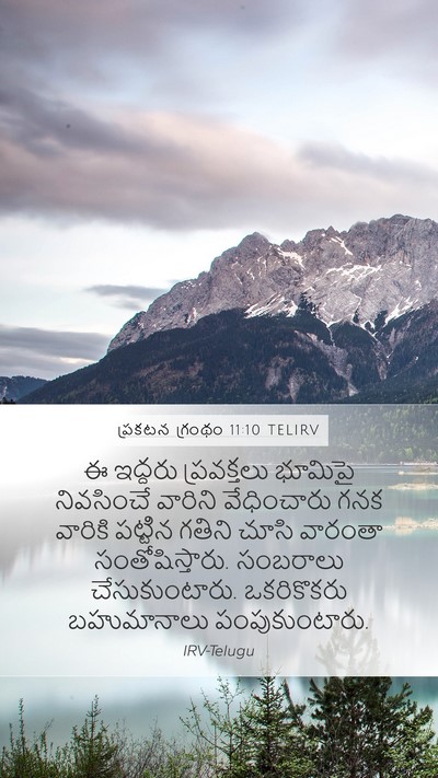 ప్రకటన గ్రంథం 11:10 TELIRV Bible Verse Image