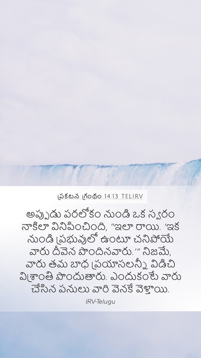 ప్రకటన గ్రంథం 14:13 TELIRV Bible Verse Image