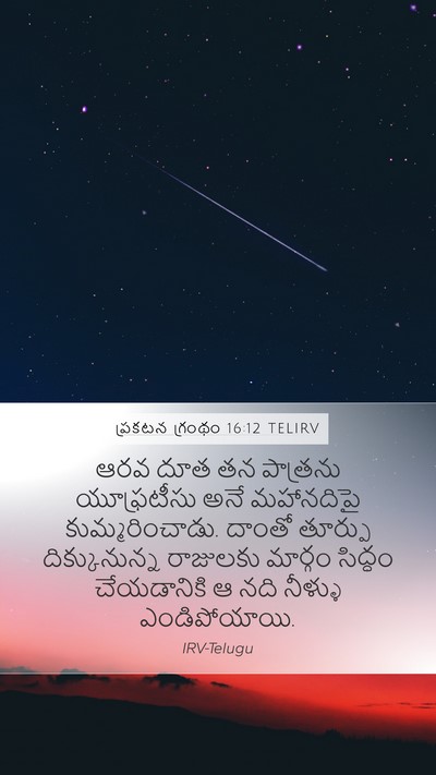 ప్రకటన గ్రంథం 16:12 TELIRV Bible Verse Image