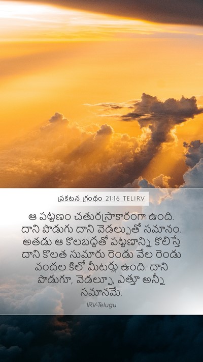 ప్రకటన గ్రంథం 21:16 TELIRV Bible Verse Image