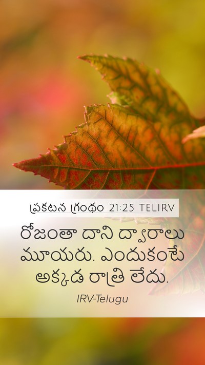 ప్రకటన గ్రంథం 21:25 TELIRV Bible Verse Image