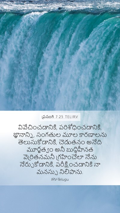ప్రసంగి 7:25 TELIRV Mobile Phone Wallpaper - వివేచించడానికి, - Mobile Bible Verse Wallpaper
