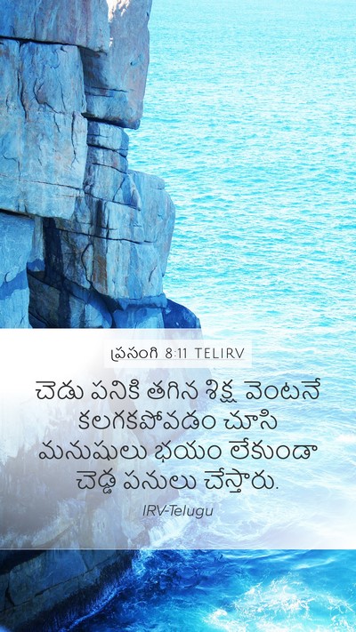 ప్రసంగి 8:11 TELIRV Mobile Phone Wallpaper - చెడు పనికి తగిన - Mobile Bible Verse Wallpaper