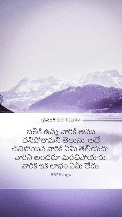 ప్రసంగి 9:5 TELIRV Mobile Phone Wallpaper - బతికి ఉన్న వారికి - Mobile Bible Verse Wallpaper