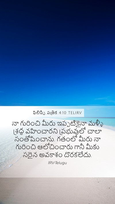 ఫిలిప్పీ పత్రిక 4:10 TELIRV Bible Verse Image