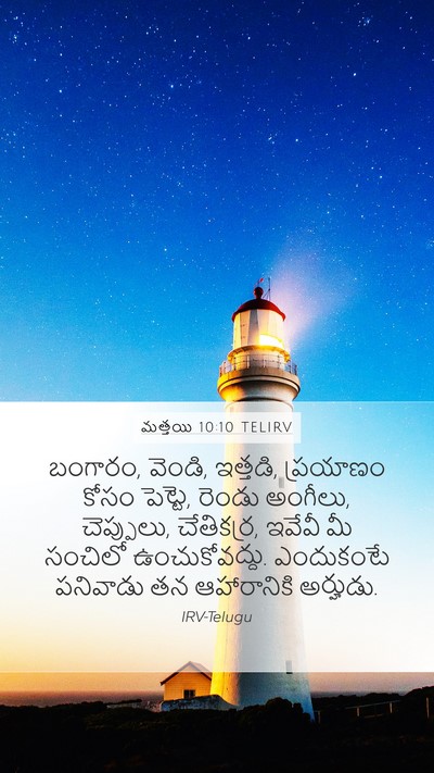 మత్తయి 10:10 TELIRV Bible Verse Image