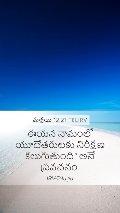 మత్తయి 12:21 TELIRV Mobile Phone Wallpaper - ఈయన నామంలో - Mobile Bible Verse Wallpaper