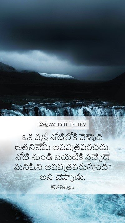 మత్తయి 15:11 TELIRV Mobile Phone Wallpaper - ఒక వ్యక్తి - Mobile Bible Verse Wallpaper