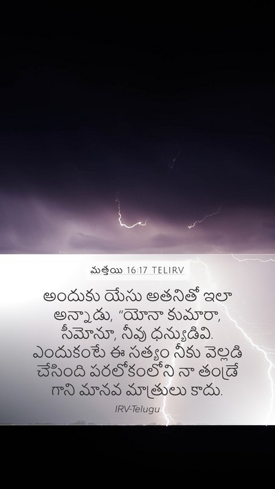 మత్తయి 16:17 TELIRV Bible Verse Image