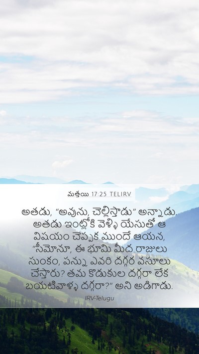 మత్తయి 17:25 TELIRV Bible Verse Image