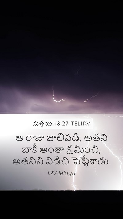 మత్తయి 18:27 TELIRV Mobile Phone Wallpaper - ఆ రాజు జాలిపడి, - Mobile Bible Verse Wallpaper
