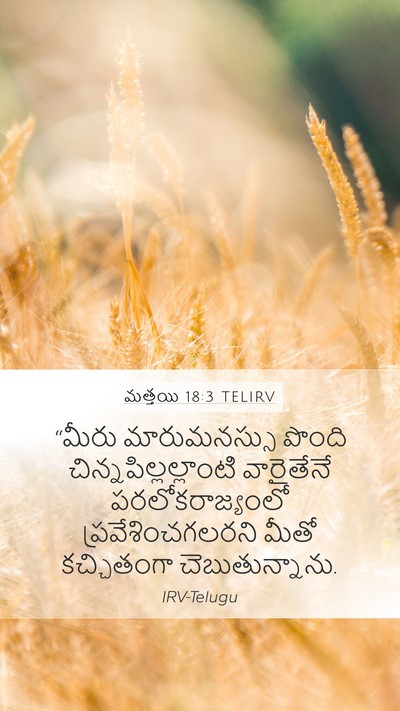 మత్తయి 18:3 TELIRV Bible Verse Image