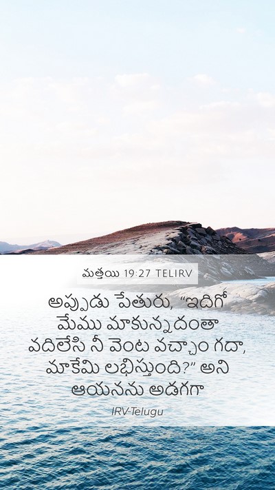 మత్తయి 19:27 TELIRV Bible Verse Image