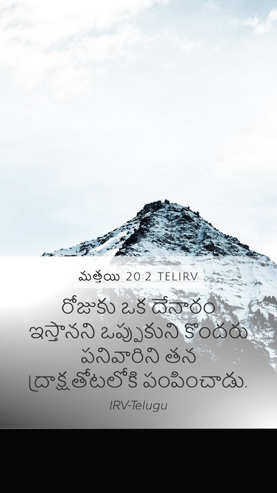 మత్తయి 20:2 TELIRV Mobile Phone Wallpaper - రోజుకు ఒక దేనారం - Mobile Bible Verse Wallpaper