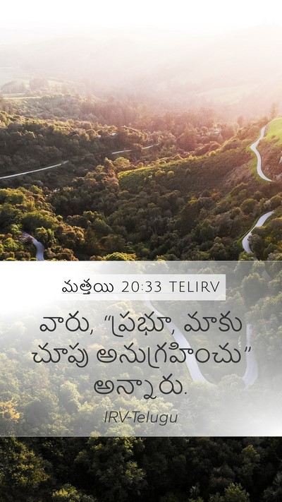 మత్తయి 20:33 TELIRV Mobile Phone Wallpaper - వారు, “ప్రభూ, మాకు - Mobile Bible Verse Wallpaper