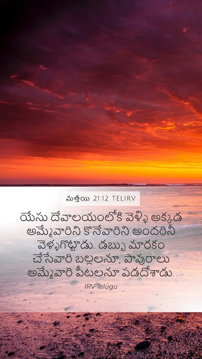 మత్తయి 21:12 TELIRV Mobile Phone Wallpaper - యేసు దేవాలయంలోకి - Mobile Bible Verse Wallpaper