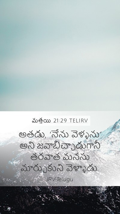 మత్తయి 21:29 TELIRV Bible Verse Image