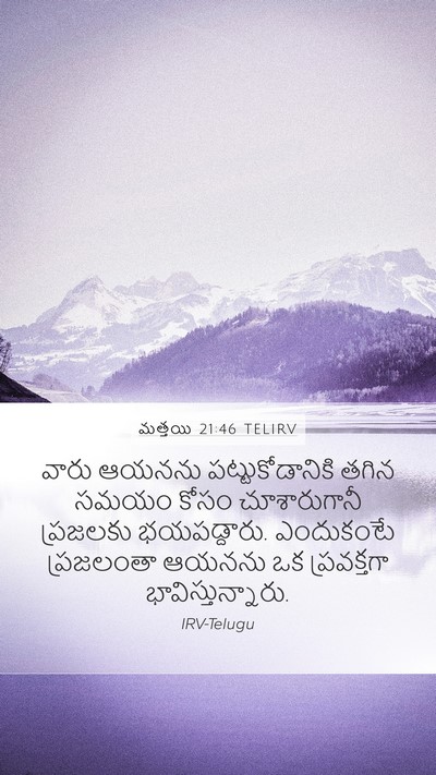 మత్తయి 21:46 TELIRV Bible Verse Image