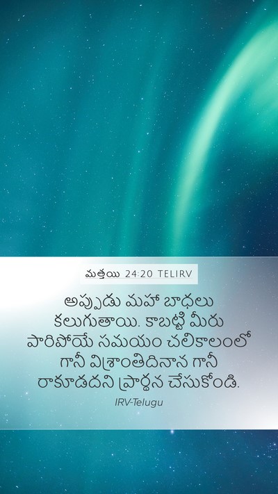 మత్తయి 24:20 TELIRV Mobile Phone Wallpaper - అప్పుడు మహా బాధలు - Mobile Bible Verse Wallpaper