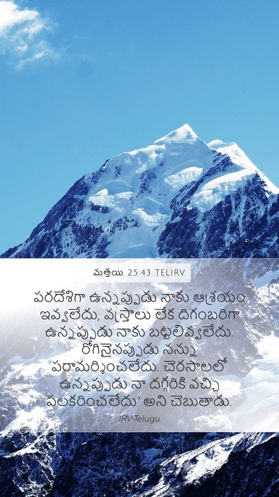 మత్తయి 25:43 TELIRV Bible Verse Image