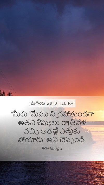 మత్తయి 28:13 TELIRV Mobile Phone Wallpaper - “మీరు ‘మేము - Mobile Bible Verse Wallpaper