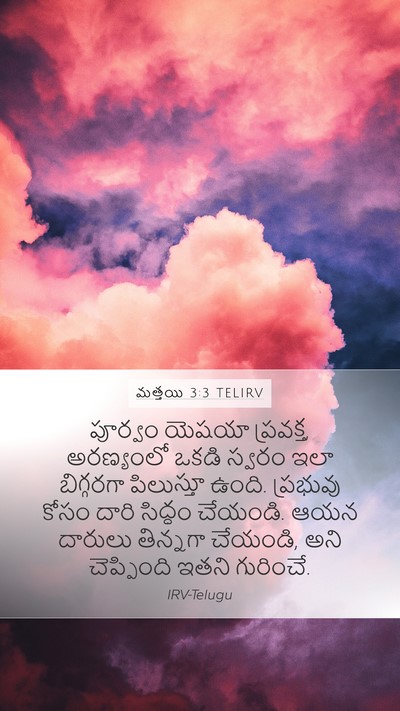మత్తయి 3:3 TELIRV Mobile Phone Wallpaper - పూర్వం యెషయా - Mobile Bible Verse Wallpaper