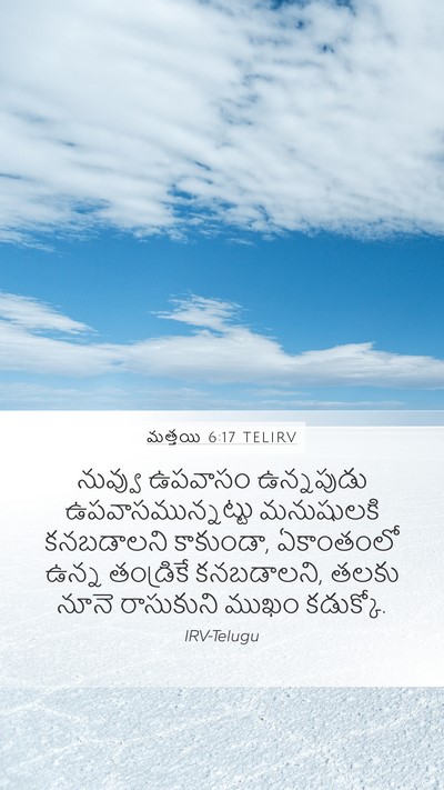 మత్తయి 6:17 TELIRV Mobile Phone Wallpaper - నువ్వు ఉపవాసం - Mobile Bible Verse Wallpaper
