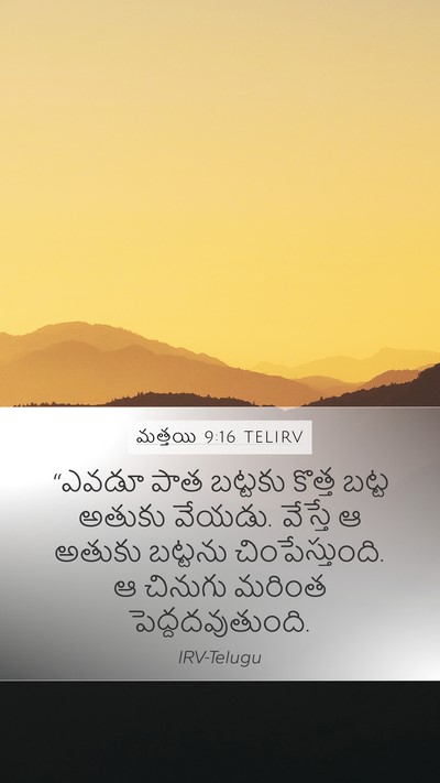 మత్తయి 9:16 TELIRV Bible Verse Image