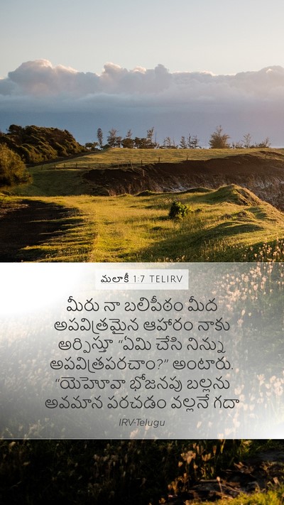 మలాకీ 1:7 TELIRV Bible Verse Image