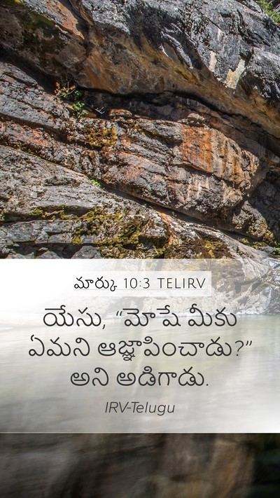 మార్కు 10:3 TELIRV Mobile Phone Wallpaper - యేసు, “మోషే మీకు - Mobile Bible Verse Wallpaper