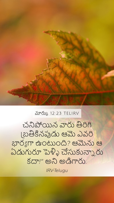 మార్కు 12:23 TELIRV Mobile Phone Wallpaper - చనిపోయిన వారు - Mobile Bible Verse Wallpaper